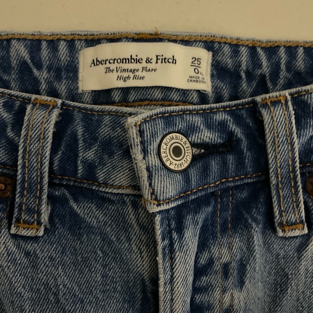 Abercrombie & Fitch Women's The Vintage Flare High Rise Curve Love Jeans Sz 25/0 - Picture 5 of 9